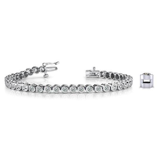 Classic Round Bezel Set Diamond Tennis Bracelet