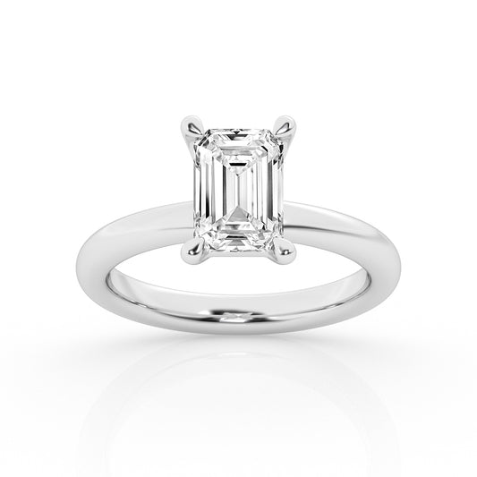 Lab Grown Emerald Cut Solitaire Ring