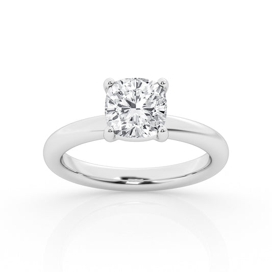 Lab Grown Cushion Cut Solitaire Ring