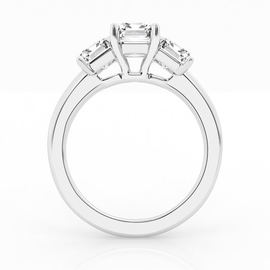 Lab Grown Three-Stone Emerald Cut Ring (3 ct. tw.)
