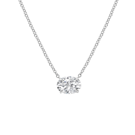 Lab Grown 2.00 ct Solitaire Pendant - Oval