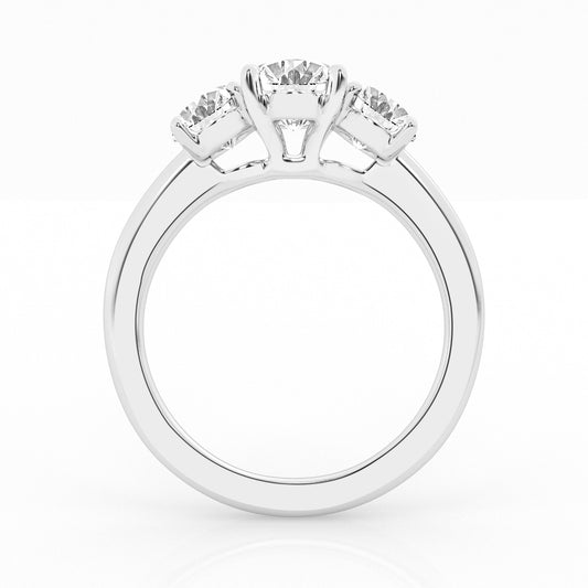 Lab Grown Three-Stone Oval Cut Ring (3 ct. tw.)