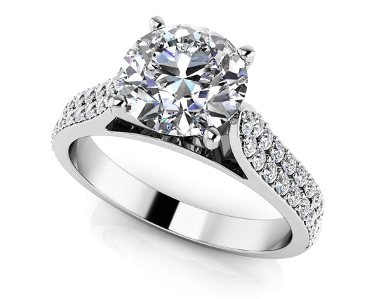 Splendid Romance Two Row Diamond Engagement Ring