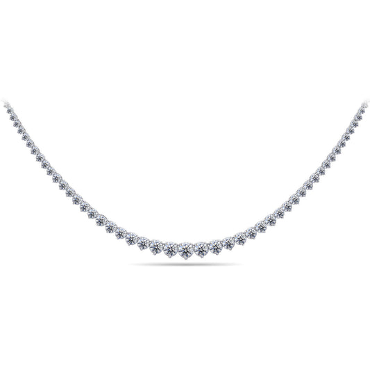 Timeless Three Prong Diamond Tennis Necklace