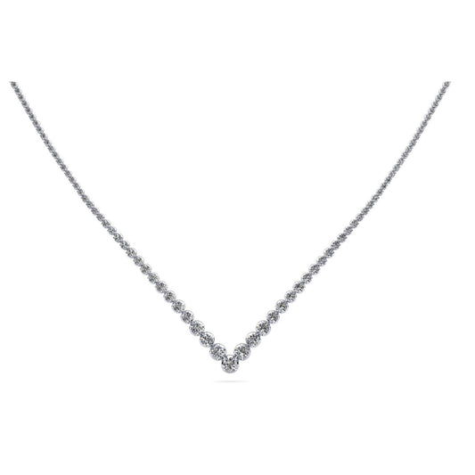 Ravishing V Neck With Graduated Diamonds