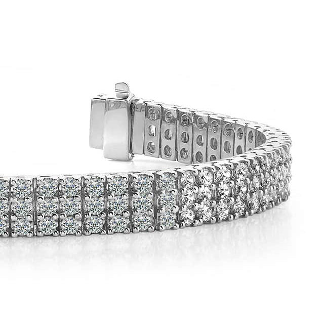 Classic Three Row Diamond Bracelet