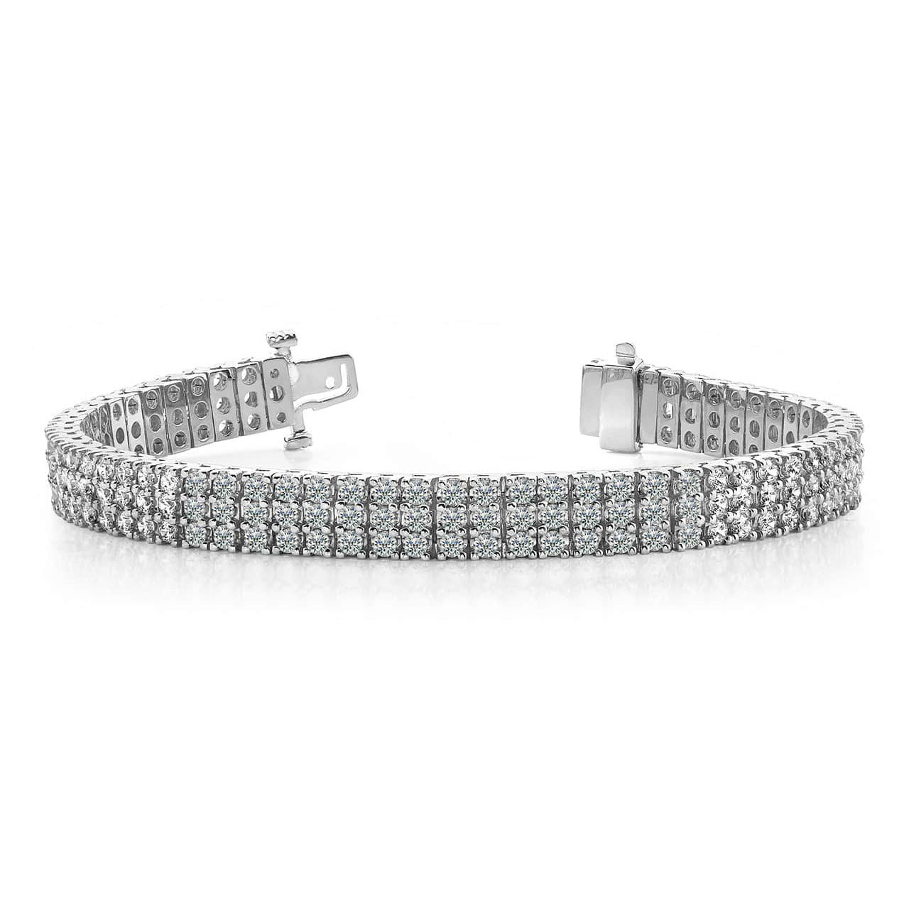 Classic Three Row Diamond Bracelet