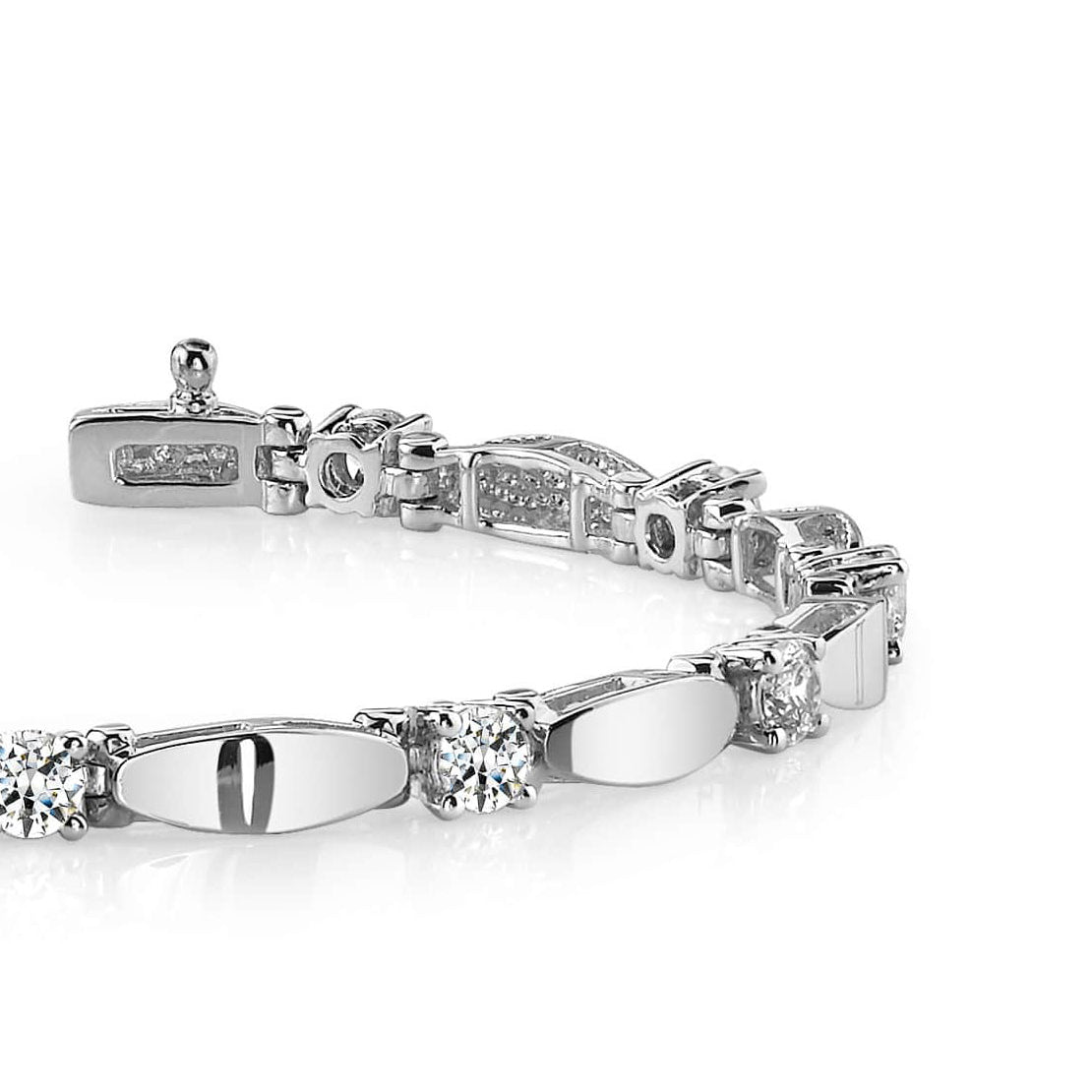 Solid Oval Link Diamond Bracelet