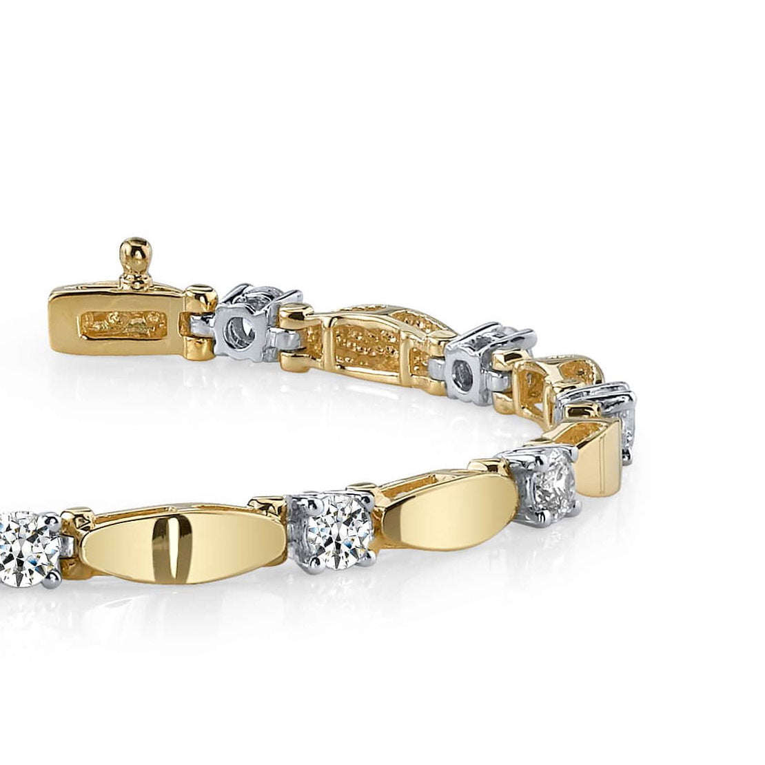 Solid Oval Link Diamond Bracelet