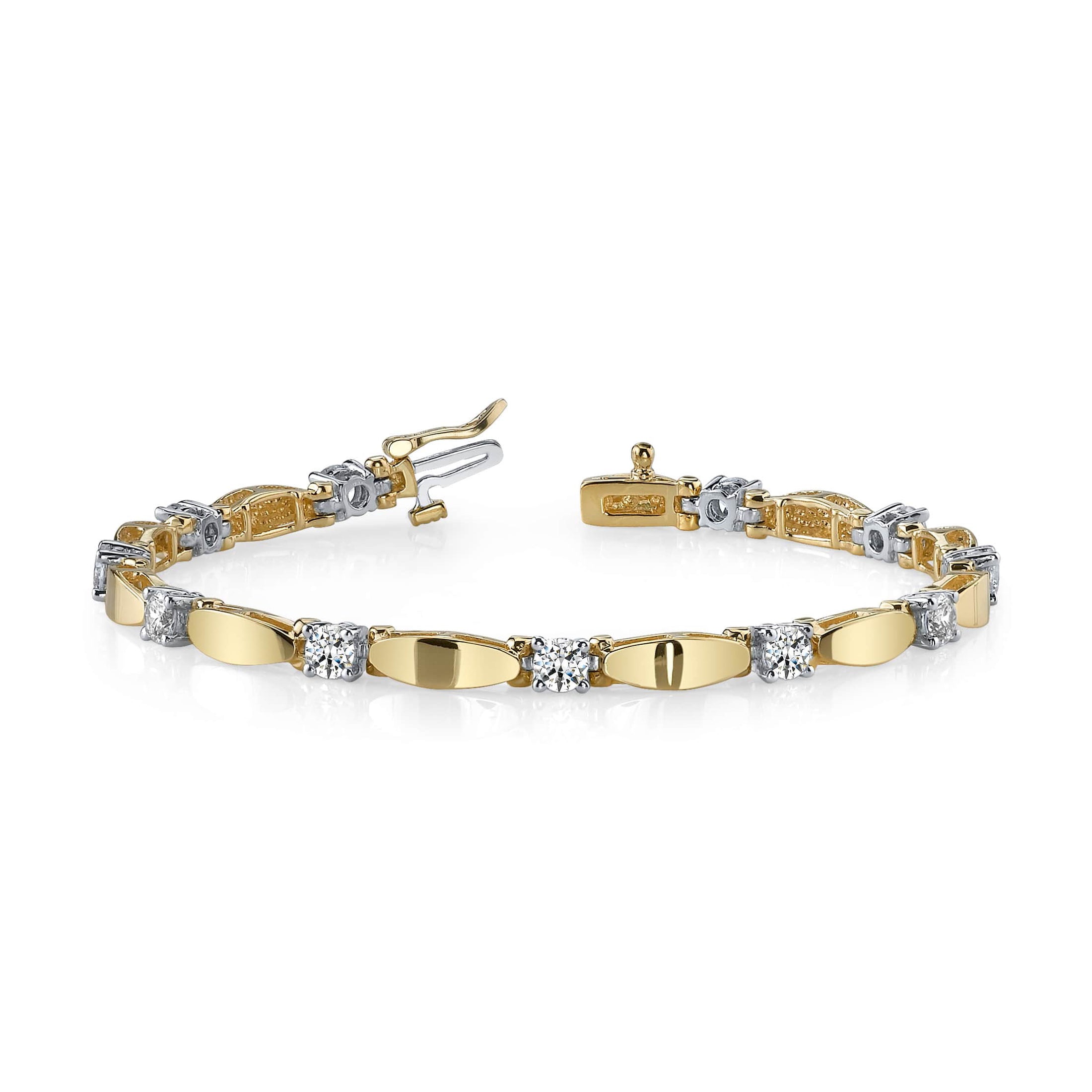 Solid Oval Link Diamond Bracelet