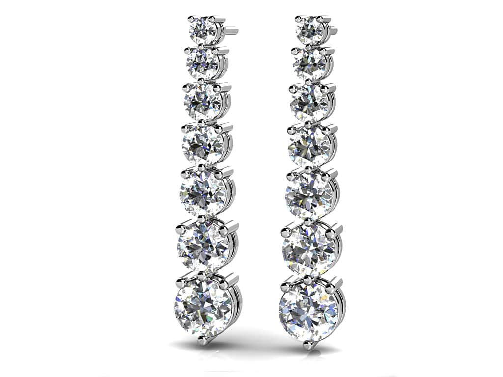 Prong Set Diamond Cascade Earrings