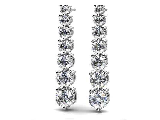 Prong Set Diamond Cascade Earrings