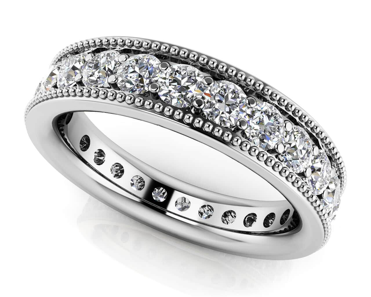 Milgrain Edge Diamond Eternity Band