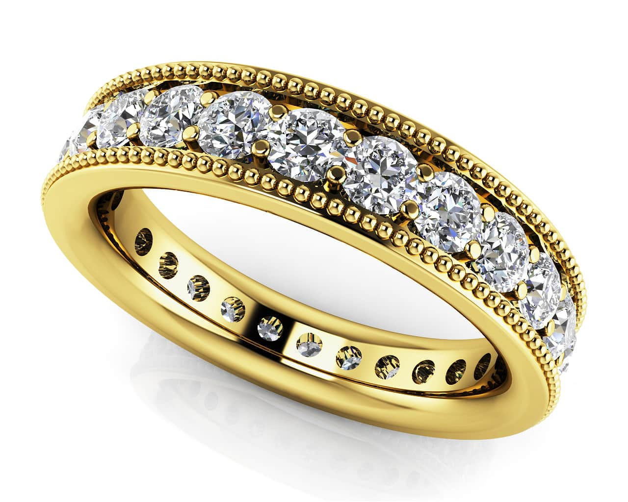 Milgrain Edge Diamond Eternity Band