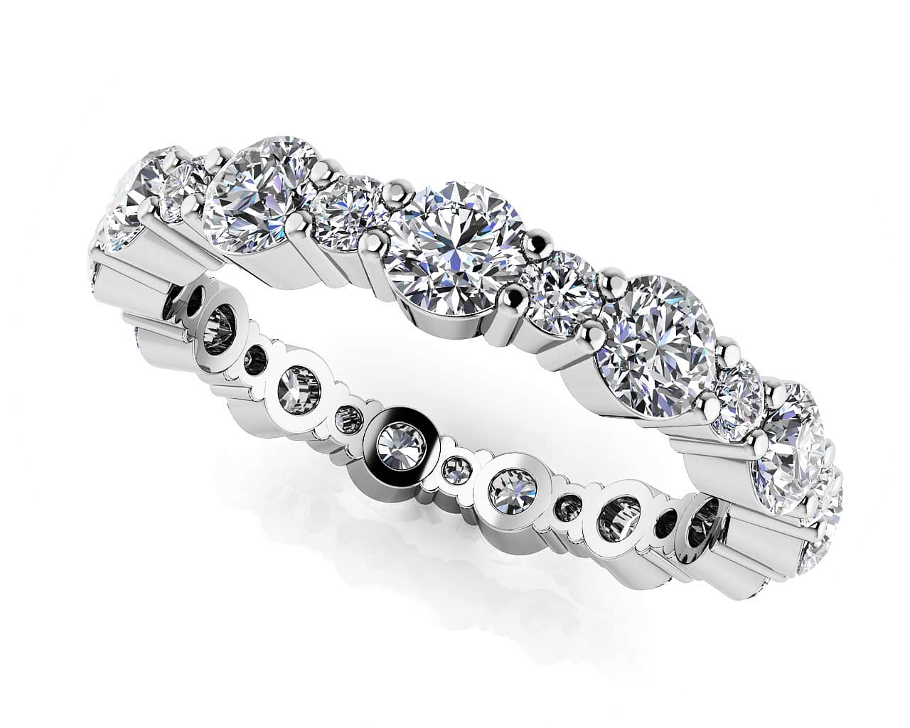 Alternating Diamond Eternity Ring In