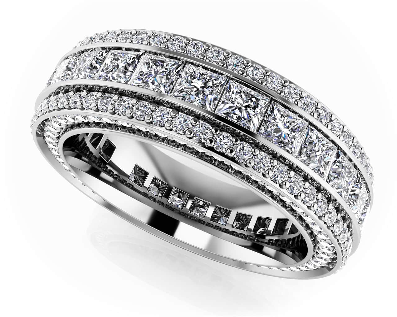 Regal Princess And Round Cut Diamond Eternity Ring