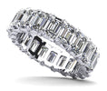 Load image into Gallery viewer, Emerald Cut Crown Diamond Eternity Ring
