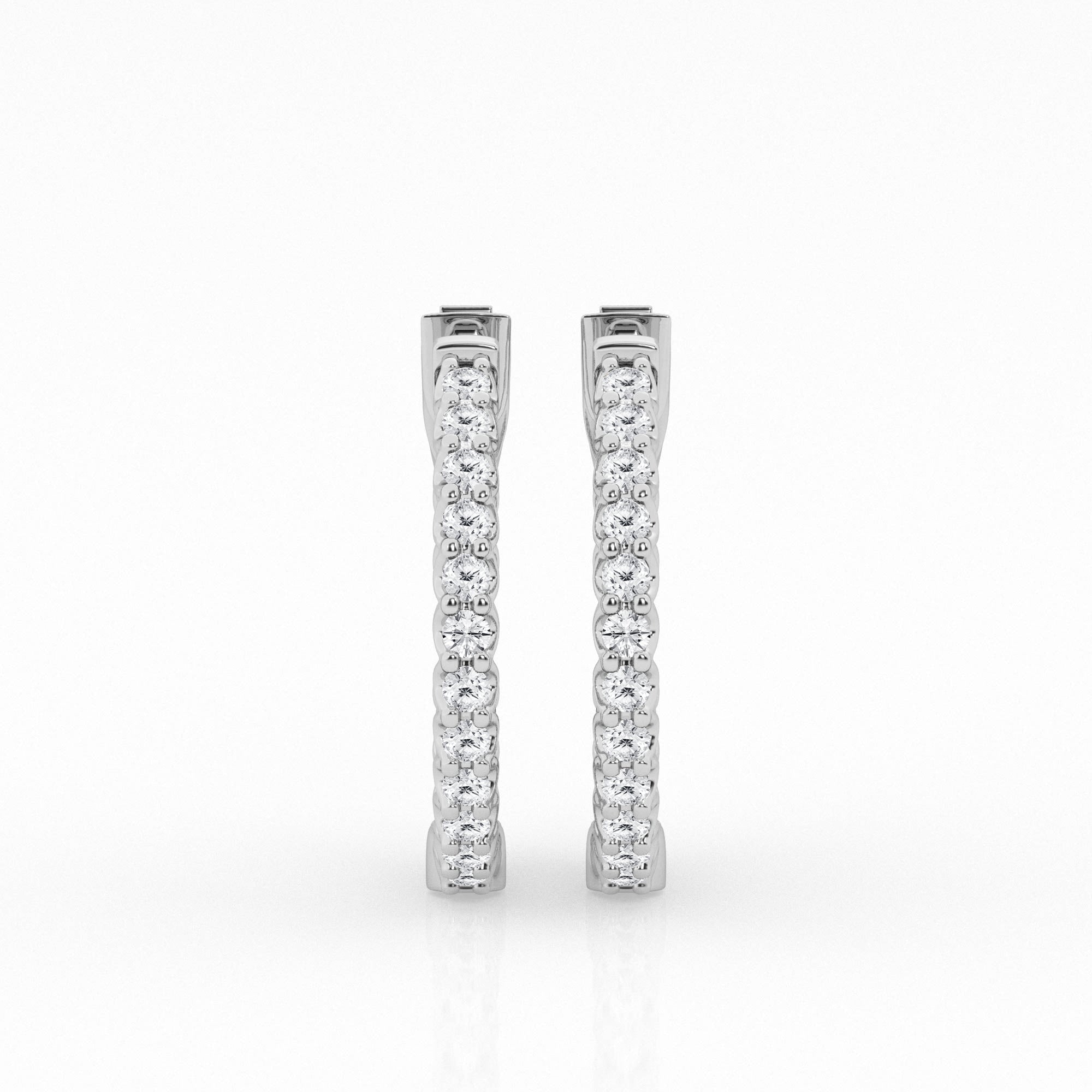 Lab Grown Diamond Hoop Earrings in 14k White Gold