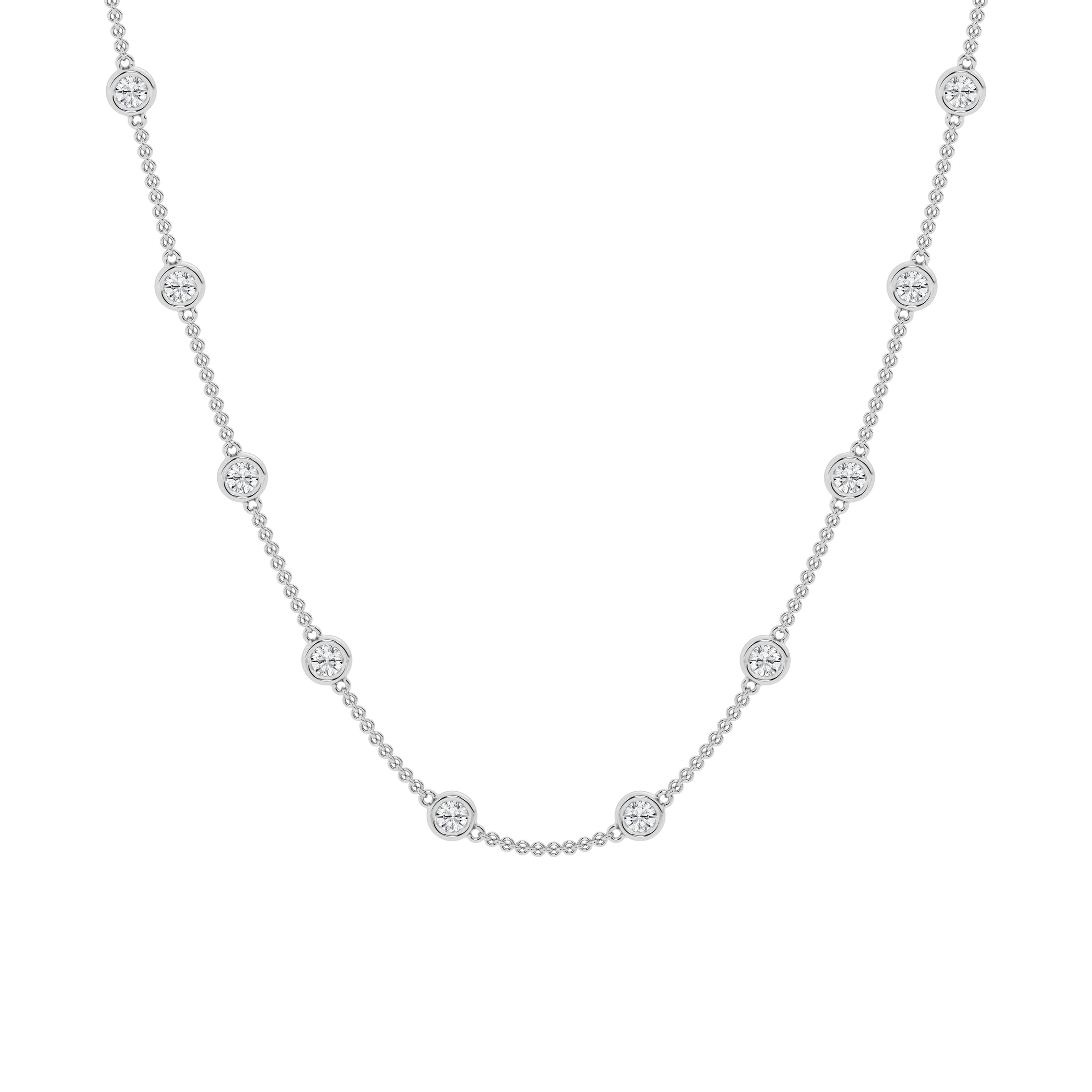 Lab Grown Diamonds by the Yard Necklace Set in 14k White Gold