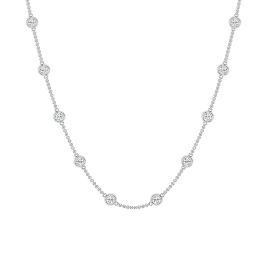 Lab Grown Diamonds by the Yard Necklace Set in 14k White Gold