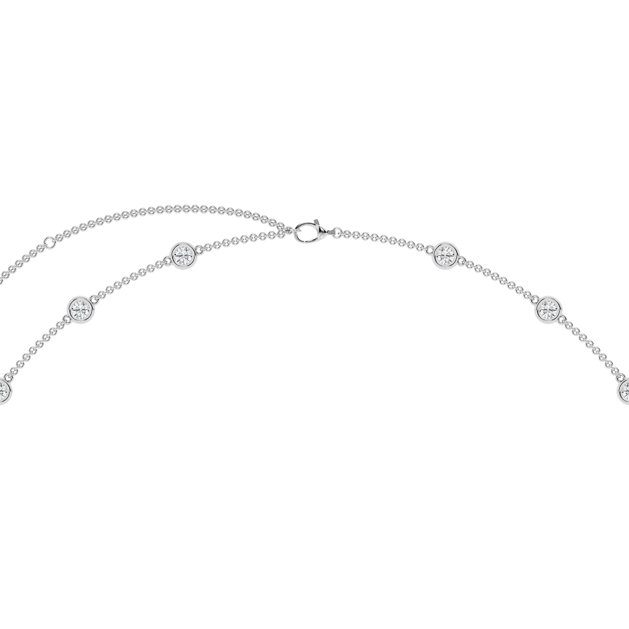 Lab Grown Diamonds by the Yard Necklace Set in 14k White Gold