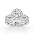 Load image into Gallery viewer, Lab Grown Round Cut Halo Bridal Ring (3 ct. tw.)
