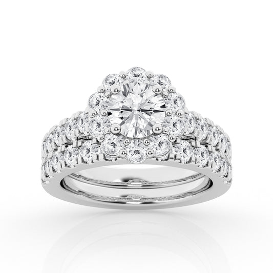 Lab Grown Round Cut Halo Bridal Ring (3 ct. tw.)