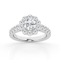 Load image into Gallery viewer, Lab Grown Round Cut Halo Bridal Ring (3 ct. tw.)
