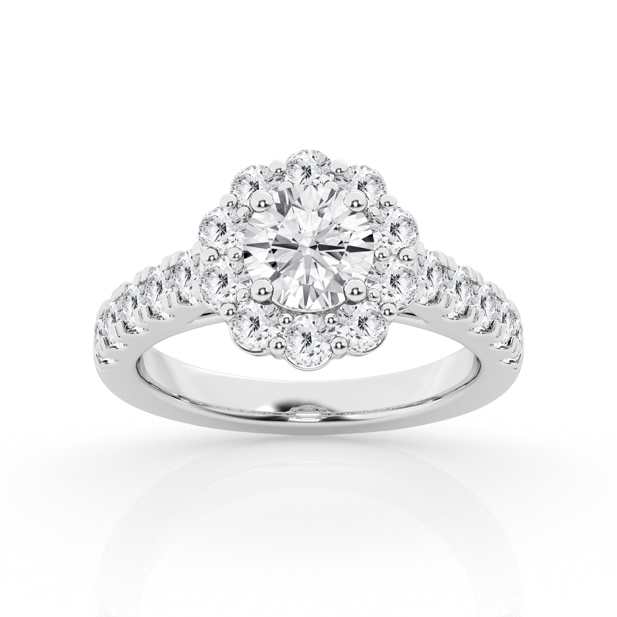 Lab Grown Round Cut Halo Bridal Ring (3 ct. tw.)