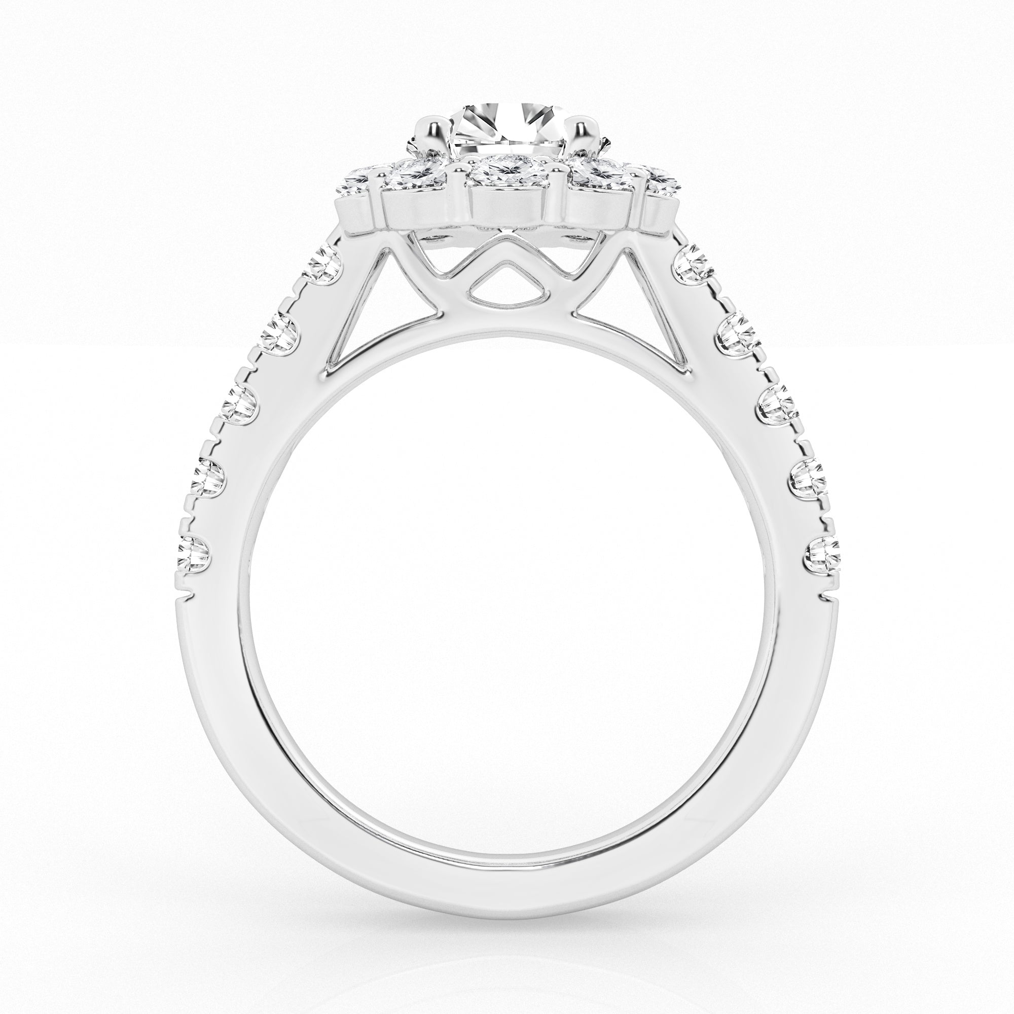 Lab Grown Round Cut Halo Bridal Ring (3 ct. tw.)