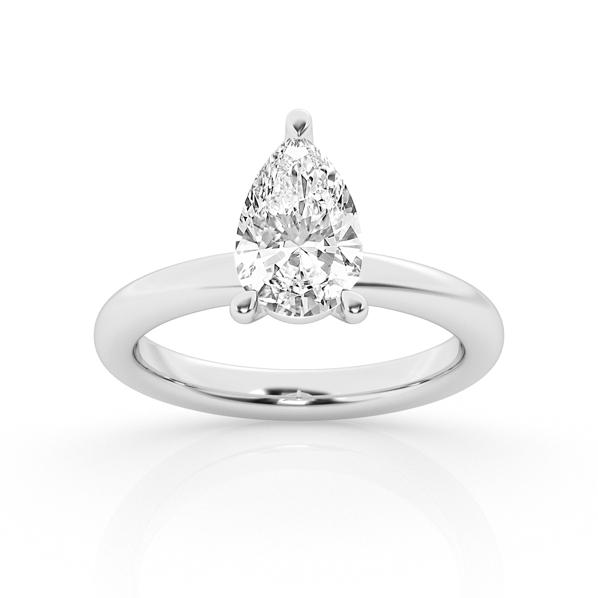 Lab Grown Pear Cut Solitaire Ring