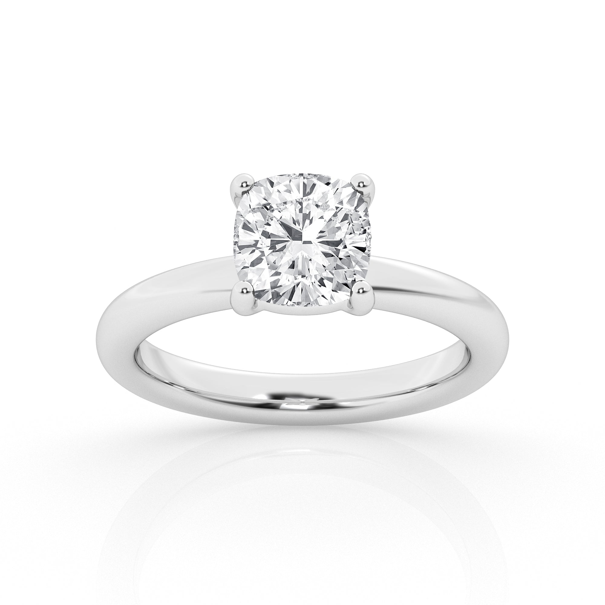 Lab Grown Cushion Cut Solitaire Ring