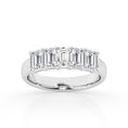 Load image into Gallery viewer, Lab Grown Emerald Cut 5 Stone Engagement Ring
