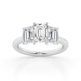 Load image into Gallery viewer, Lab Grown Three-Stone Emerald Cut Ring (3 ct. tw.)
