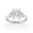 Load image into Gallery viewer, Lab Grown 3 stone Ring Center Radiant Cut with Trapezoids
