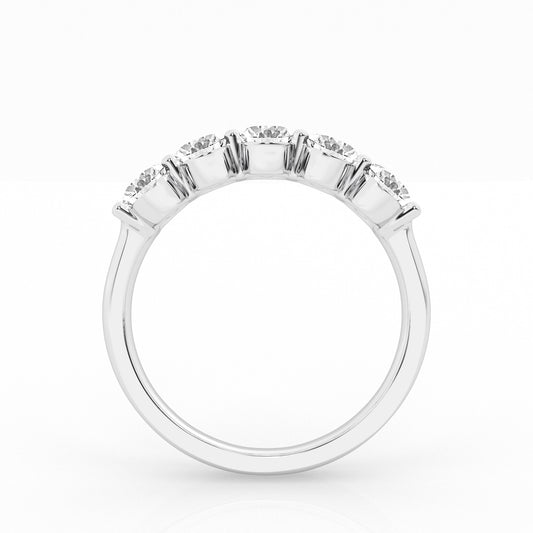 Lab Grown Round Cut 5 Stone Engagement Ring