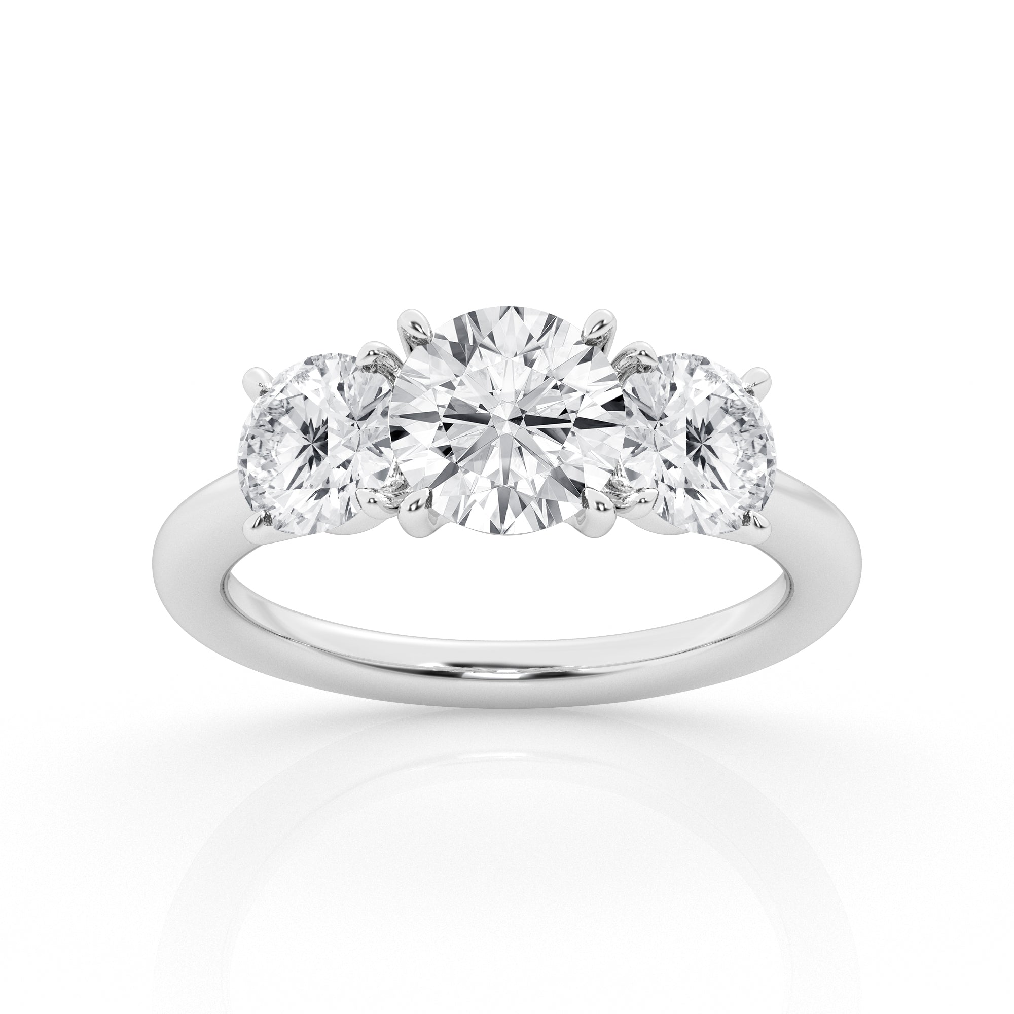 Lab Grown Three-Stone Round Cut Ring (3 ct. tw.)