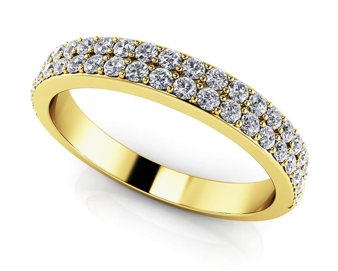 Splendid Romance Double Row Diamond Wedding Band