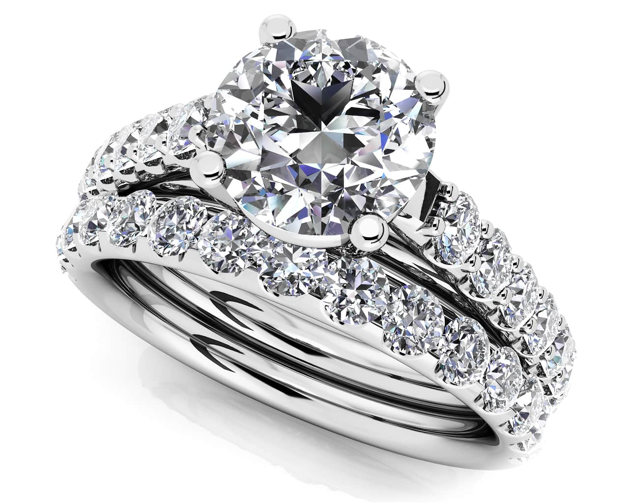 Classic Sparkle Diamond Wedding Set