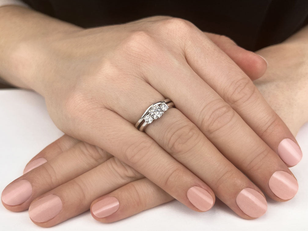 Everlasting Three Stone Wedding Set