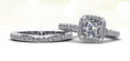 Load image into Gallery viewer, Forever Love Princess Cut Diamond Halo Bridal Set
