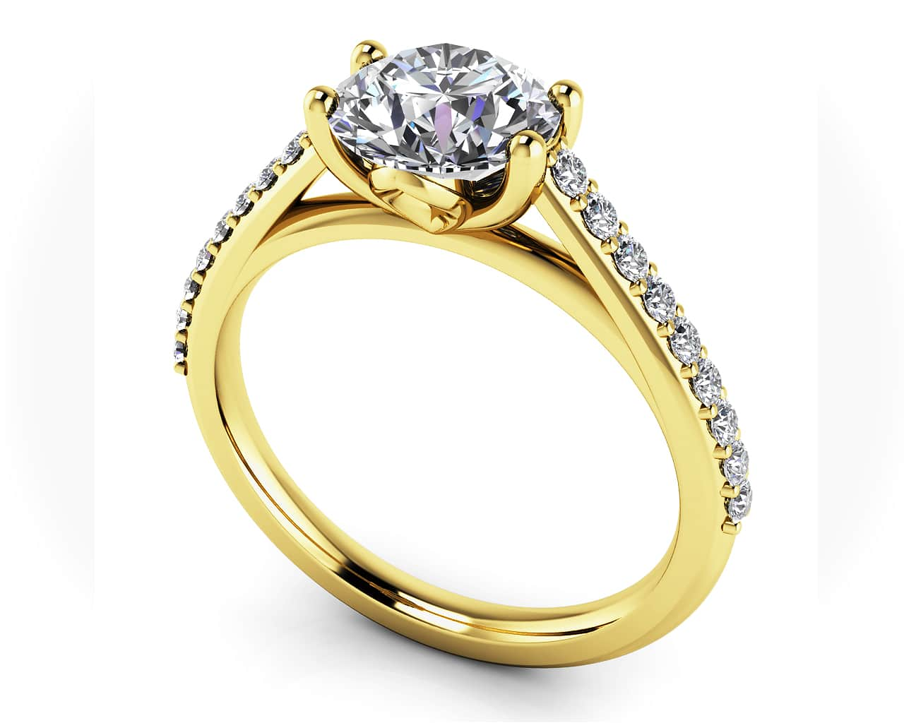 Modern Round Diamond Engagement Ring