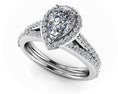 Load image into Gallery viewer, Romantic Pear Shaped Halo Diamonds Bridal Set
