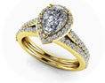 Load image into Gallery viewer, Romantic Pear Shaped Halo Diamonds Bridal Set
