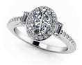 Load image into Gallery viewer, Luxurious Oval And Baguette Halo Diamond Ring
