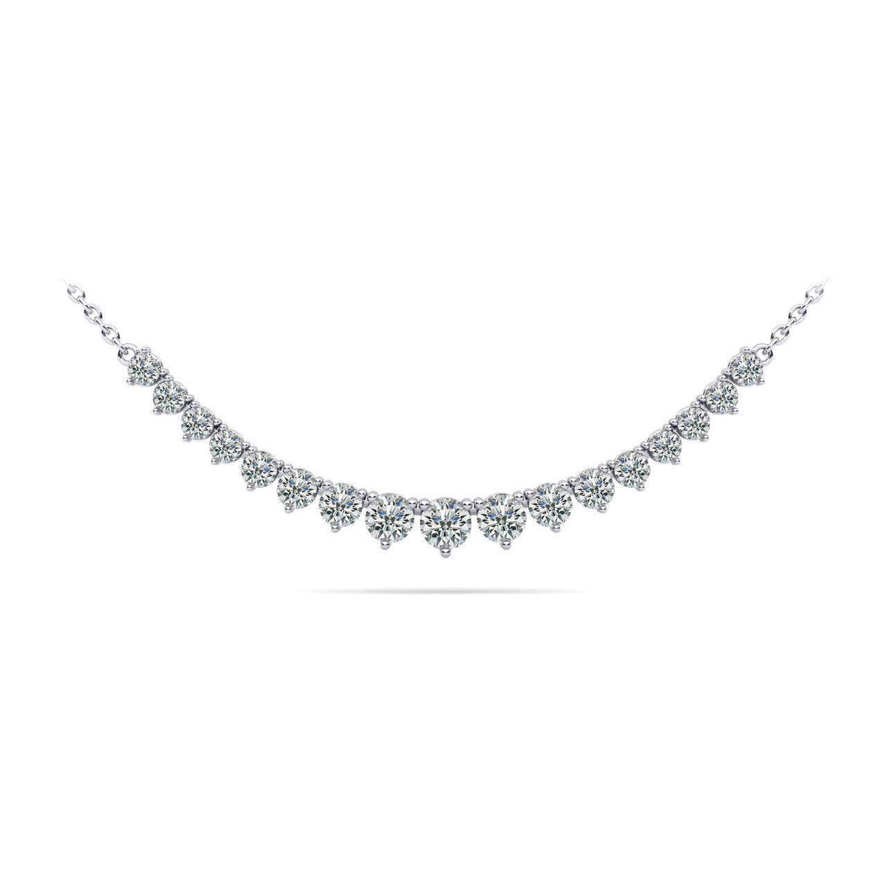 Graduated Red Carpet Diamond Necklace With Chain