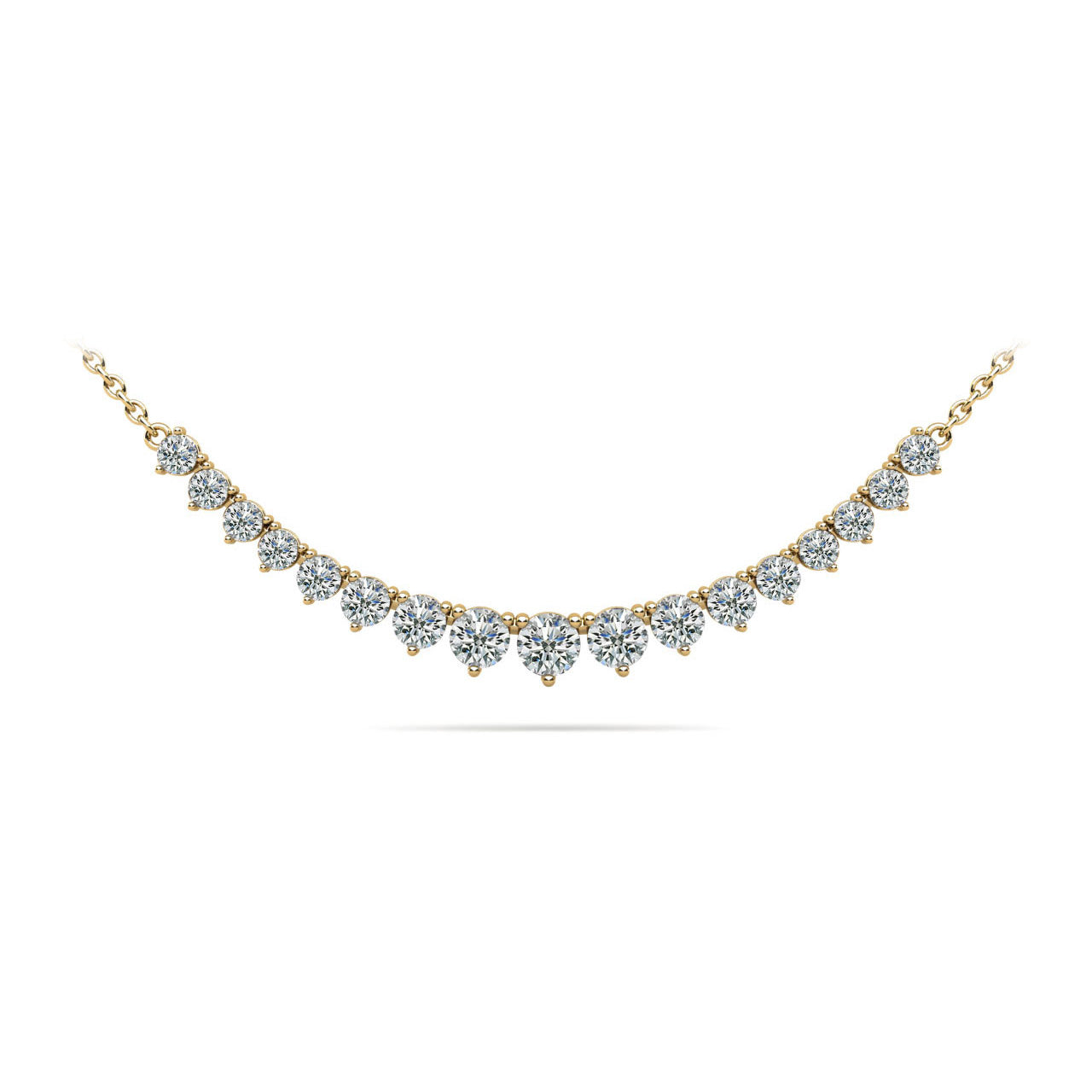 Graduated Red Carpet Diamond Necklace With Chain