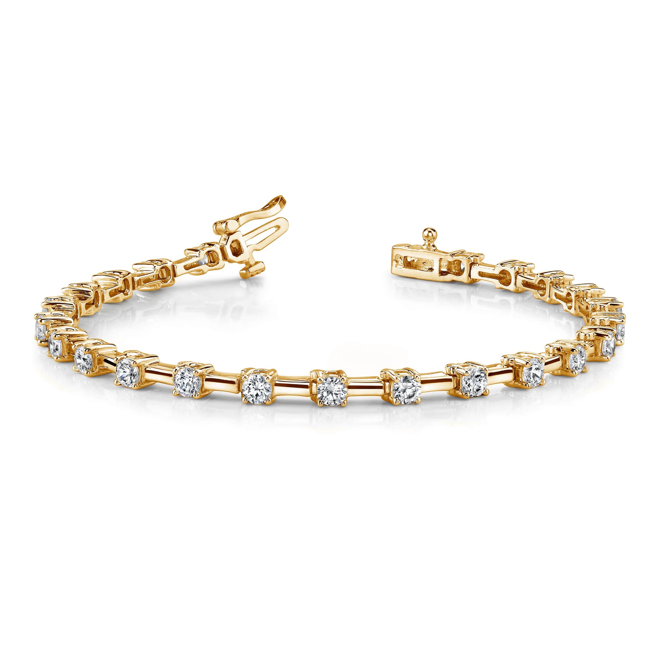 Classic Solid Rectangle Link Diamond Bracelet