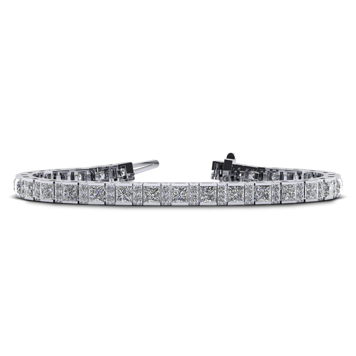 Princess And Round Diamond Tennis Bracelet