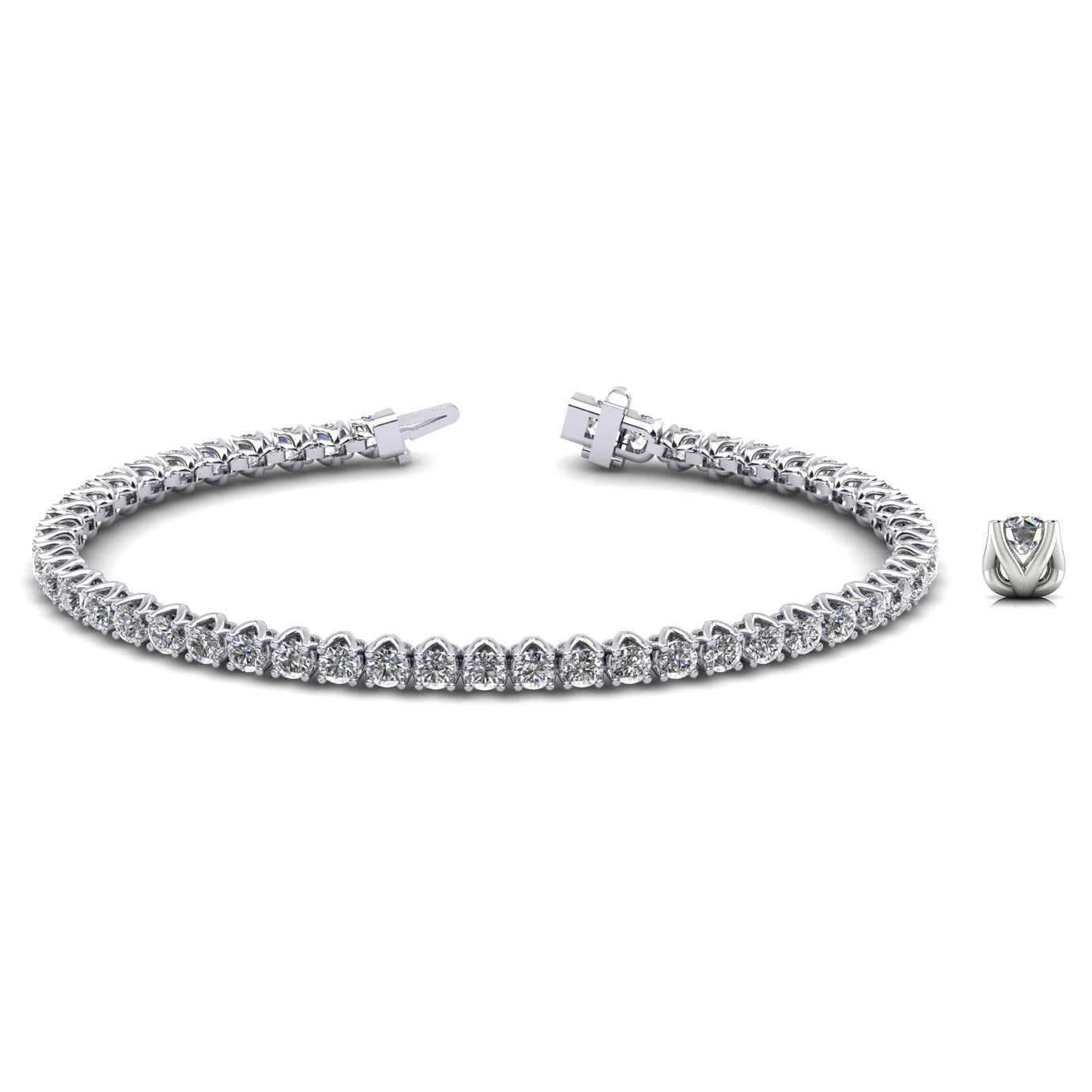 Fiery Flame Diamond Tennis Bracelet